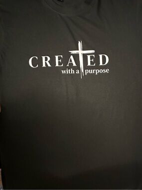 NWOT Created With a Purpose Graphic Tee Christian Cross    Size M Color Black